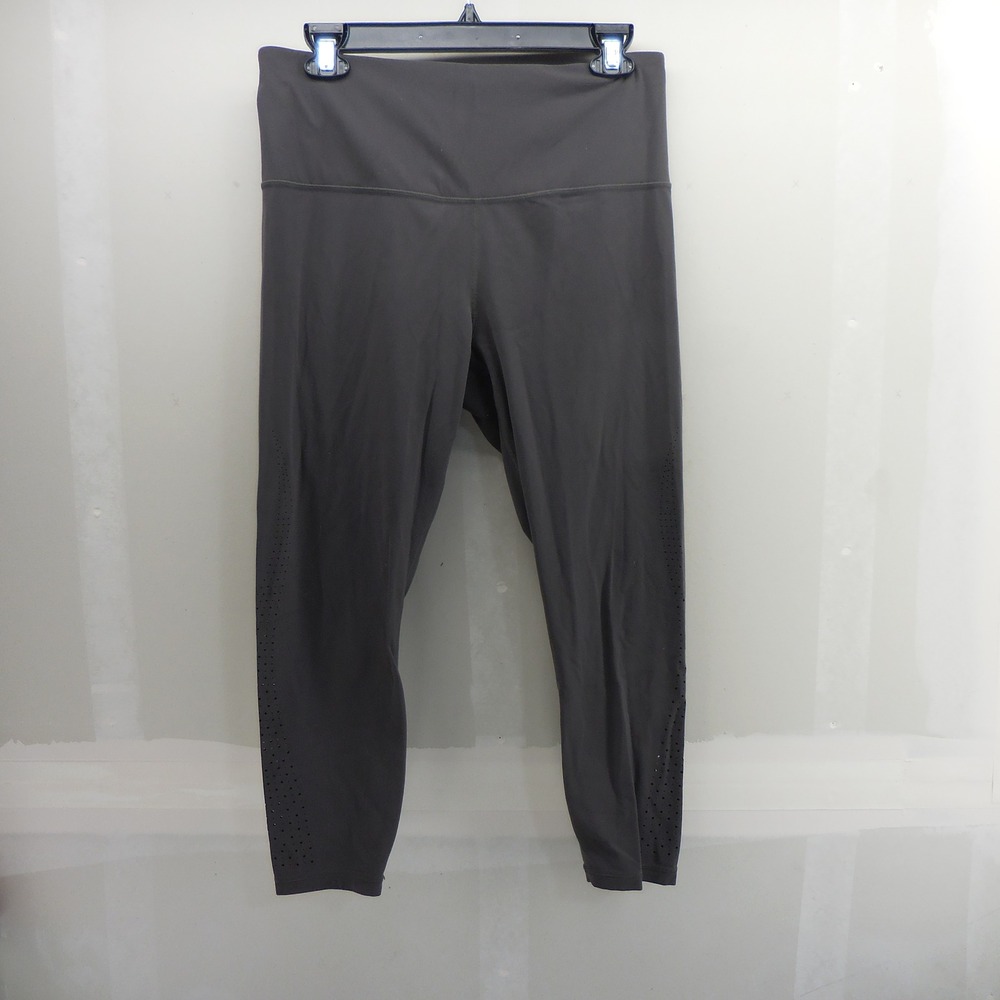Athleta Elation Lasercut 7/8 Tight Gray High Rise Leggings 825528-02 Size L